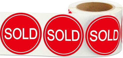 500 PCS Sold Stickers Small Round Sold Point of Sale Pricing Labels 1 Inch Self-Adhesive Inventory Control Labels Sold Sign for Shop Yard Sale Retail Store in Kuwait