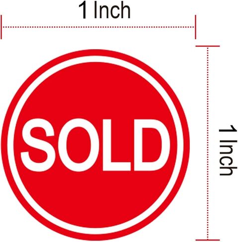 500 PCS Sold Stickers Small Round Sold Point of Sale Pricing Labels 1 Inch Self-Adhesive Inventory Control Labels Sold Sign for Shop Yard Sale Retail Store in Kuwait
