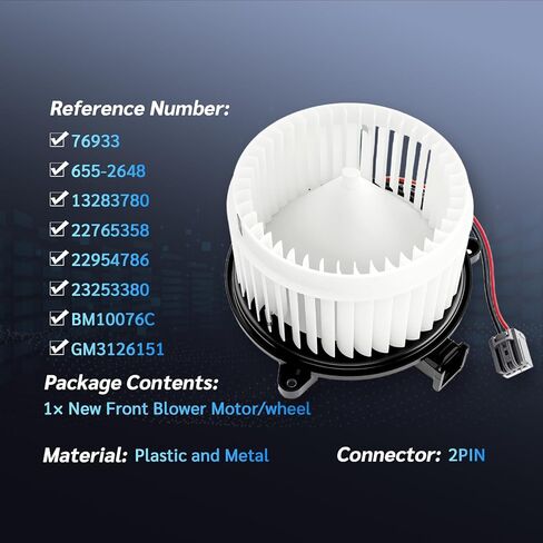 محرك المنفاخ الأمامي 76933 655-2648 HVAC منفاخ مروحة المحرك الجمعية لبويك فيرانو 2012-2017 لكاديلاك ELR 2014-2016 لتشيفي فولت 2011-2015 in Kuwait