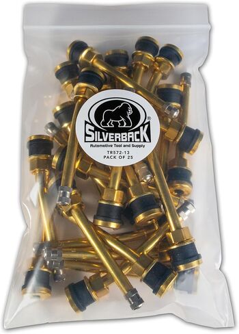 صمام إطار الشاحنة Silverback TR572 مع انحناء 13 درجة. صمام الشاحنة النحاسي مصنوع من النحاس الفاخر والمطاط المقاوم للأوزون EPDM. حزمة من 25. in Kuwait