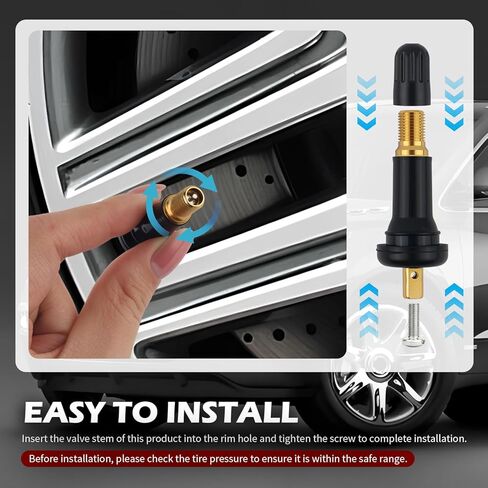 5PCS 20008 TPMS Valve Stem Replacement Kit,Snap-in Tubeless Valve Stems Compatible with Buick Cadillac Chrysler,Tire Valves Stems Car Accessories for Tire Pressure Monitor in Kuwait