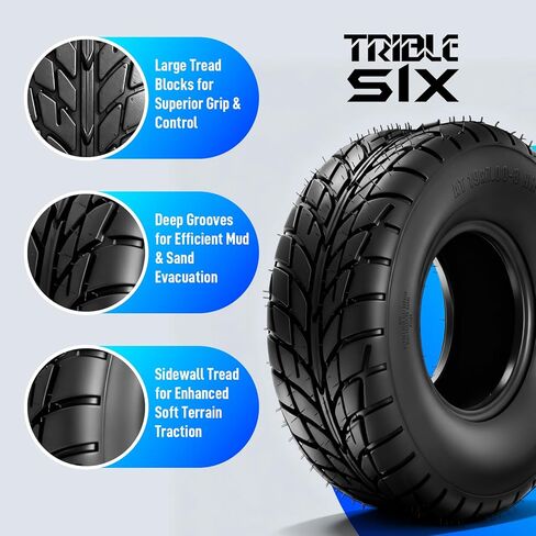 مجموعة إطارات 19x7-8 ATV/UTV مكونة من 2، إطارات دراجة صغيرة مقاس 19x7x8، إطار طين وممر 6PR لجميع التضاريس، بدون أنبوب، مقاوم للثقب، مداس اتجاهي in Kuwait