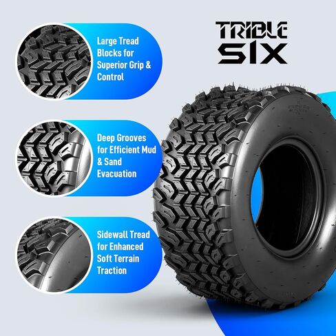 إطارات 22x9.5-10 ATV/UTV، 22x9.5x10 إطارات الطين والمسارات لجميع التضاريس، 6PR بدون أنبوب، مقاومة للثقب، مداس غير اتجاهي، مجموعة من 2 in Kuwait