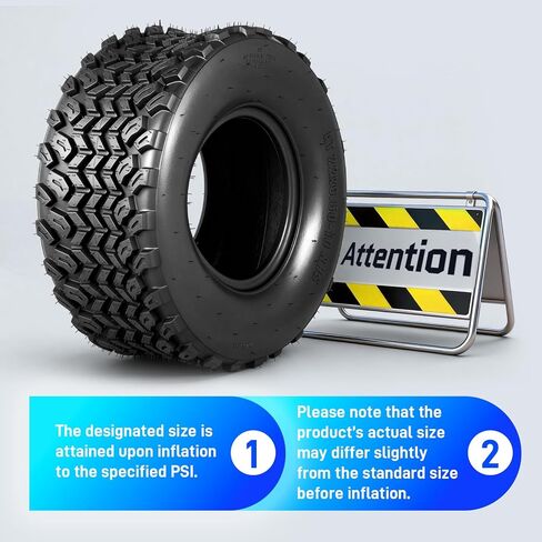 إطارات 22x9.5-10 ATV/UTV، 22x9.5x10 إطارات الطين والمسارات لجميع التضاريس، 6PR بدون أنبوب، مقاومة للثقب، مداس غير اتجاهي، مجموعة من 2 in Kuwait