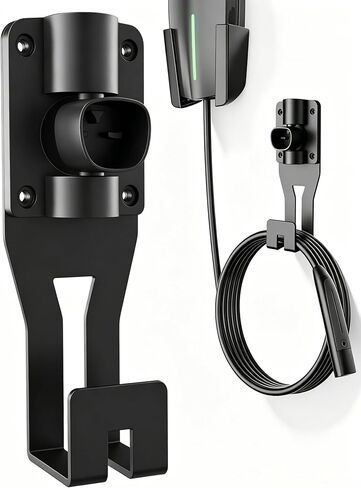 SEVEN SPARTA Charging Cable Holder with 180° Swiveling Holster, Compatible with Tesla Model 3 Model Y Model X Model S Charger Cable Organizer Car Accessories Wall Connector (Black) in Kuwait