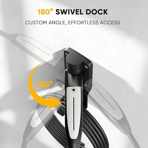 SEVEN SPARTA Charging Cable Holder with 180° Swiveling Holster, Compatible with Tesla Model 3 Model Y Model X Model S Charger Cable Organizer Car Accessories Wall Connector (Black) in Kuwait