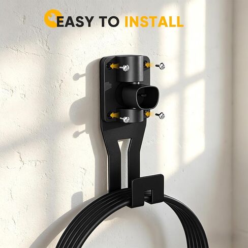 SEVEN SPARTA Charging Cable Holder with 180° Swiveling Holster, Compatible with Tesla Model 3 Model Y Model X Model S Charger Cable Organizer Car Accessories Wall Connector (Black) in Kuwait