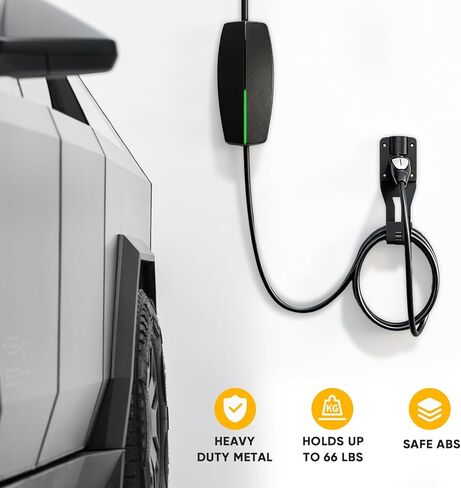SEVEN SPARTA Charging Cable Holder with 180° Swiveling Holster, Compatible with Tesla Model 3 Model Y Model X Model S Charger Cable Organizer Car Accessories Wall Connector (Black) in Kuwait