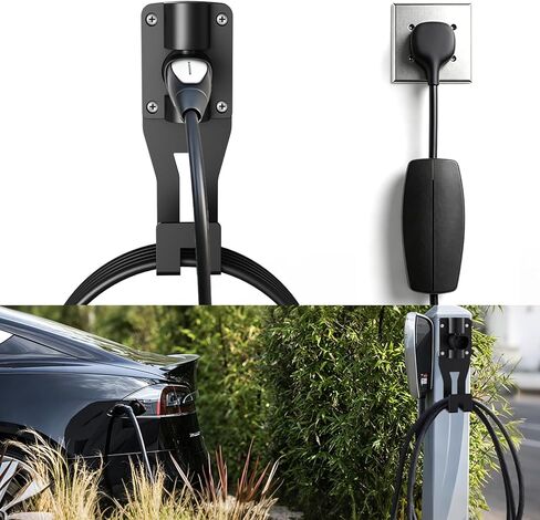 SEVEN SPARTA Charging Cable Holder with 180° Swiveling Holster, Compatible with Tesla Model 3 Model Y Model X Model S Charger Cable Organizer Car Accessories Wall Connector (Black) in Kuwait
