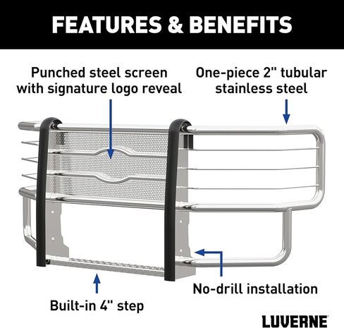 LUVERNE 310713-321610 Prowler Max Custom Stainless Steel Truck Grille Guard, Select Chevrolet Silverado 1500 in Kuwait