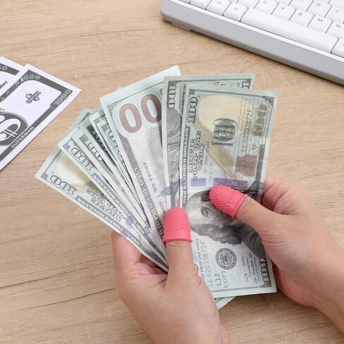 LXUEJIE 20 قطعة كشتبان مطاطي، أطراف أصابع مطاطية، واقيات أصابع من السيليكون، أطراف أصابع للمكتب 5 أحجام مختلفة لخياطة اللحف والحياكة والتطريز والأعمال الورقية والحرف اليدوية in Kuwait