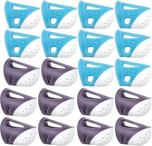 Thimble Finger Protector Set - 20 Pcs Silicone Thimble Fingertip Grips, 2 Different Sizes Colors, Non-Slip Thimbles for Hand Sewing & Embroidery, Sewing Finger Protector in Kuwait