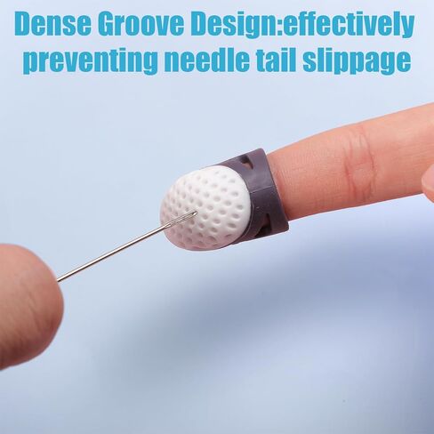 Thimble Finger Protector Set - 20 Pcs Silicone Thimble Fingertip Grips, 2 Different Sizes Colors, Non-Slip Thimbles for Hand Sewing & Embroidery, Sewing Finger Protector in Kuwait