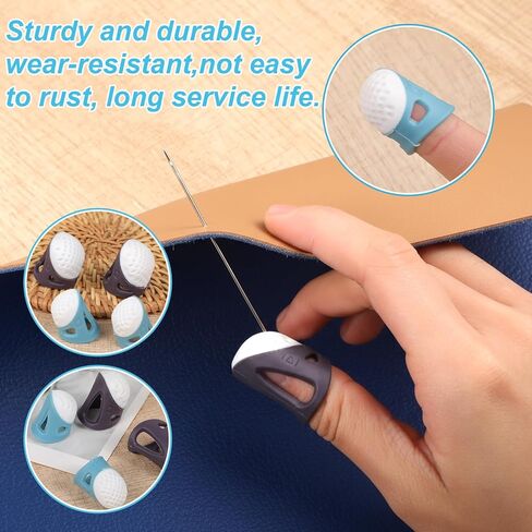 Thimble Finger Protector Set - 20 Pcs Silicone Thimble Fingertip Grips, 2 Different Sizes Colors, Non-Slip Thimbles for Hand Sewing & Embroidery, Sewing Finger Protector in Kuwait