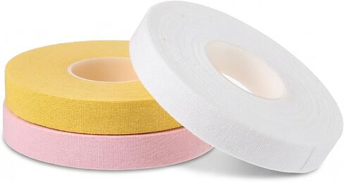 3 Rolls Thimble Tape for Hand Sewing Self Adhesive Finger Protection Tape, Breathable Knitting Thimble Craft Tapes for Quilting, Embroidery DIY Crafts (Yellow, Pink, White) in Kuwait