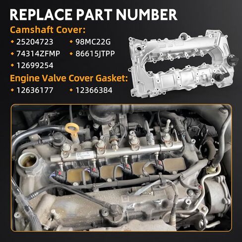 25204723 غطاء صمام المحرك ومجموعة الحشيات مناسب لـ Chevy Malibu 2016-2022، Cruze 2016-2019، Trax 2021-2022، لـ Buick Encore 2016-2022، 1.4L 1.5L - استبدال 98MC22G 74314ZFMP 86615JTPP 12699254 in Kuwait
