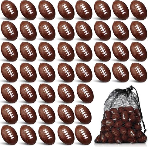 72 Pcs Mini Foam Football Party Favors 1.5'' Mini Football Stress Balls Bulk Toy Football Party Decorations Supplies Small Sports Balls for Boys Girls Adults Outdoor Games with Drawstring Mesh Bag in Kuwait