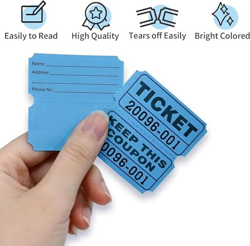 2000 Blue Raffle Tickets, 2 Rolls of 1000 – Double Tickets for Events, Fundraisers, Prizes, and More Yard, Garage & Car Drying 1 in Kuwait