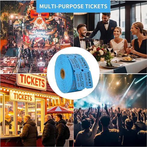 2000 Blue Raffle Tickets, 2 Rolls of 1000 – Double Tickets for Events, Fundraisers, Prizes, and More Yard, Garage & Car Drying 1 in Kuwait