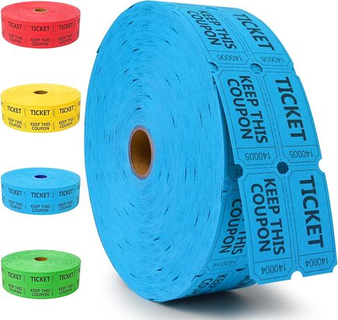 ESSENTIAL 4000 Pcs (2000 Pairs) Raffle Tickets Double Roll, Red Raffle Tickets Roll with Name and Phone Number, for Raffle, Events, Classroom, Entry, Class Reward & Door Prize (Red) in Saudi Arabia