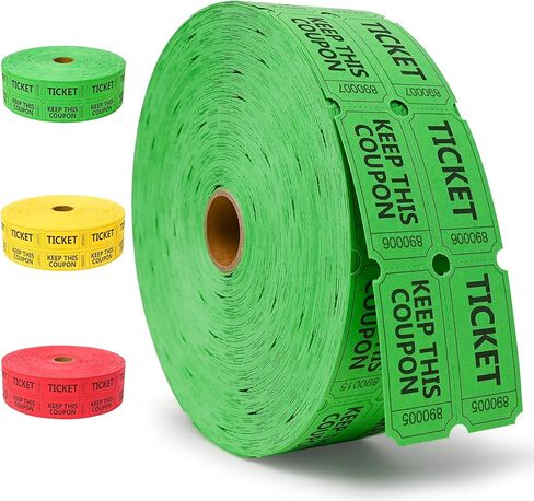 ESSENTIAL 4000 Pcs (2000 Pairs) Raffle Tickets Double Roll, Red Raffle Tickets Roll with Name and Phone Number, for Raffle, Events, Classroom, Entry, Class Reward & Door Prize (Red) in Saudi Arabia
