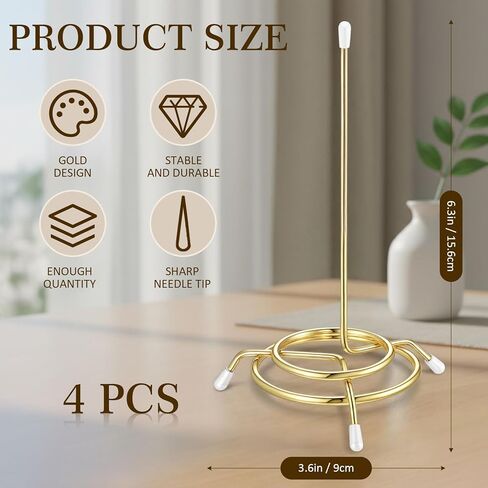 4 Pieces Ticket Stabber for Restaurant Gold Ticket Receipt Holder Check Spindle Desk Receipt Holder for Businesses Kitchen Office Meeting Rooms Memo Spike in Kuwait