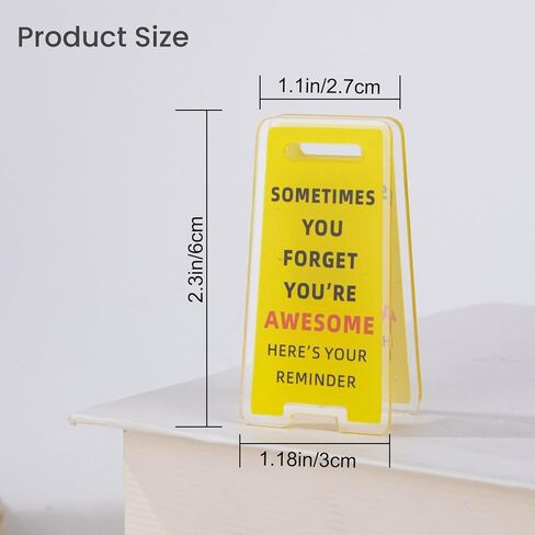 Funny Sticky Note Holder - 6 Pack Note Holder Clips, Overstimulated Desk Sign for Office, Hilarious Desk Signs for Coworkers, Perfect Funny Office Gifts (Yellow) in Kuwait
