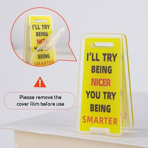 Funny Sticky Note Holder - 6 Pack Note Holder Clips, Overstimulated Desk Sign for Office, Hilarious Desk Signs for Coworkers, Perfect Funny Office Gifts (Yellow) in Kuwait