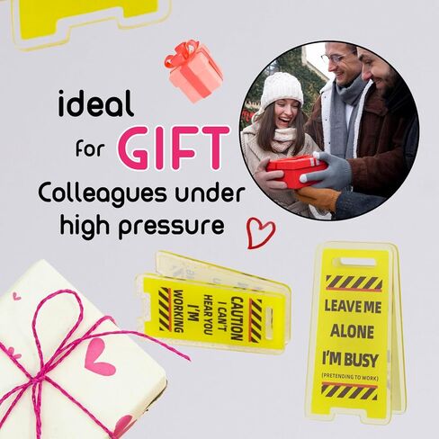 Funny Sticky Note Holder - 6 Pack Note Holder Clips, Overstimulated Desk Sign for Office, Hilarious Desk Signs for Coworkers, Perfect Funny Office Gifts (Yellow) in Kuwait