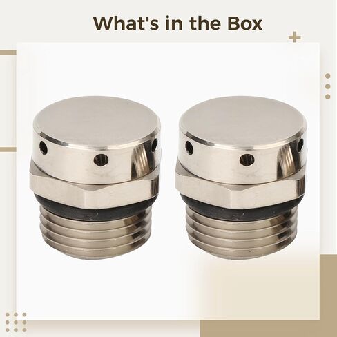 2 قطعة بوابة تنفس M12X1.5، مطلية بالنيكل النحاسي، بوابة تهوية مدمجة 0.8 بوصة / 2 سم، 9.7 أونصة سائلة / 288 مل / دقيقة، فتحة تهوية مقاومة للماء لتوازن الضغط in Kuwait