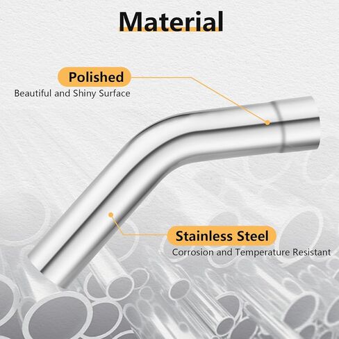 LCGP 2.5"OD 2 Pcs 45 Degree Exhaust Tube Made of High Quality Stainless Steel DIY Exhaust Pipe in Kuwait