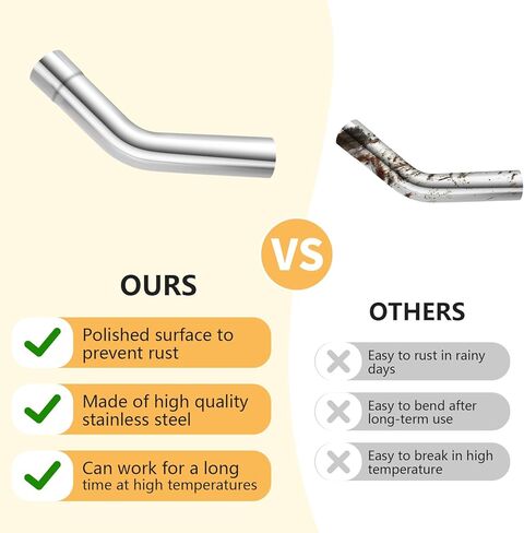 LCGP 2.5"OD 2 Pcs 45 Degree Exhaust Tube Made of High Quality Stainless Steel DIY Exhaust Pipe in Kuwait
