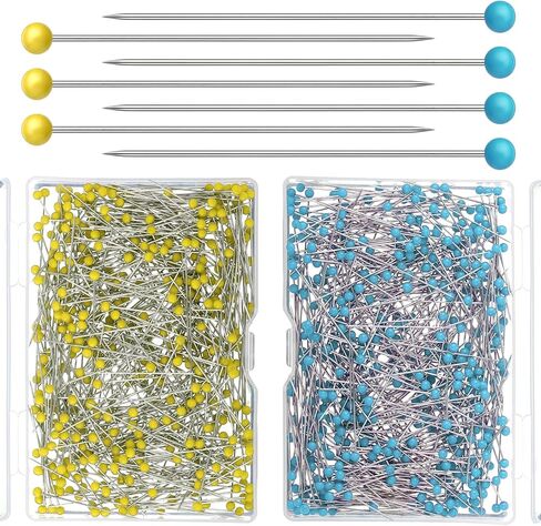 600 Pcs Glass Head Sewing Pins, 1.5Inch Straight Pins for Sewing 2 Colors Pearlized Ball Head Quilting Pin Dressmaker Corsage Pin for Fabric, Crafts, Jewelry Making, DIY in Kuwait