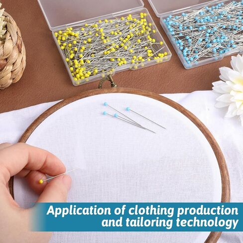 600 Pcs Glass Head Sewing Pins, 1.5Inch Straight Pins for Sewing 2 Colors Pearlized Ball Head Quilting Pin Dressmaker Corsage Pin for Fabric, Crafts, Jewelry Making, DIY in Kuwait