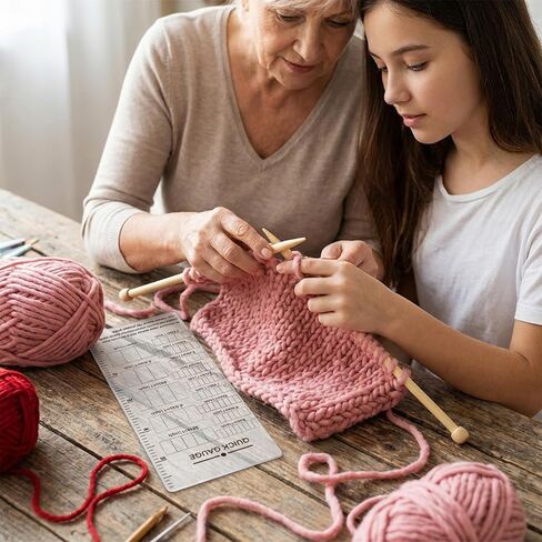 قطعتان من مسطرة قياس سريعة لحياكة الكروشيه وخياطة أكريليك شفافة وأداة قياس الصفوف، أداة قياس تصميم شبكة مدمجة لحياكة خيوط الكروشيه (تقشير الطبقة الواقية) in Kuwait