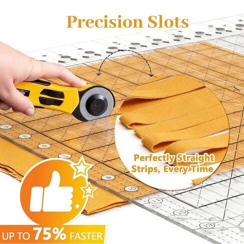 مسطرة خياطة اللحف المشقوقة XL مقاس 17-3/4 × 22 بوصة، قالب قطع قماش متعدد الأشرطة أكريليك كبير جدًا، مسطرة خياطة دقيقة غير قابلة للانزلاق لشرائط 1.5 و2.5 بوصة، ولفائف الجيلي ومربعات الترقيع in Kuwait