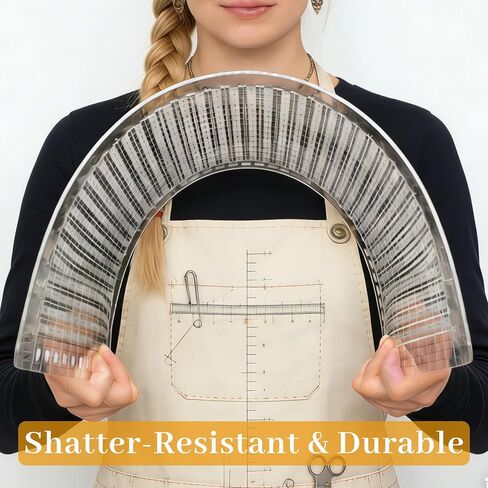 مسطرة خياطة اللحف المشقوقة XL مقاس 17-3/4 × 22 بوصة، قالب قطع قماش متعدد الأشرطة أكريليك كبير جدًا، مسطرة خياطة دقيقة غير قابلة للانزلاق لشرائط 1.5 و2.5 بوصة، ولفائف الجيلي ومربعات الترقيع in Kuwait