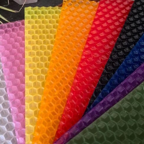 مجموعة صنع شمع العسل من CoolCrafts، 12 قطعة من أوراق شمع العسل بألوان مختلطة مقاس 8 × 8 بوصة مع فتائل، وقواطع الشمع للمشروعات اليدوية in Kuwait