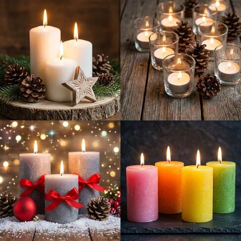 Candle Wicks for Candle Making, 50pcs Candle Making Wicks with 10 Pcs Wooden Candle Wick Holders and 60Pcs Candle Wick Stickers for Soy Wax Beeswax Coconut Wax Candle Making Supplies in Kuwait