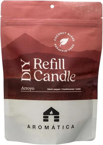 Bluecorn Aromática Ponderosa Pine Scented Candle Refill Kit – Pine, Fir Needle, Cedar & Cypress | Essential Oils | Clean-Burning Coconut Wax | 100% Compostable Pouch | DIY Candle Refill | Made in USA in Kuwait