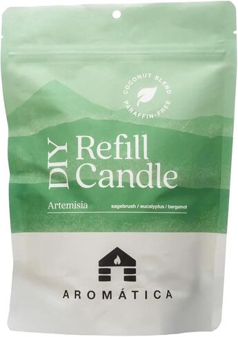 Bluecorn Aromática Ponderosa Pine Scented Candle Refill Kit – Pine, Fir Needle, Cedar & Cypress | Essential Oils | Clean-Burning Coconut Wax | 100% Compostable Pouch | DIY Candle Refill | Made in USA in Saudi Arabia