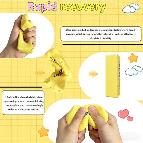 Butter Squishy Slow Rising Stress Relief Toy, Realistic Butter Stick Squeeze Toy, Non-Stick TPR Fidget Toy for Anxiety & Sensory Relief, Cute Desk Decor for Kids & Adults, Office & School (2PCS) in Saudi Arabia