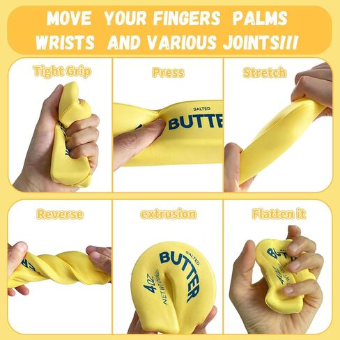 Butter Squishy Slow Rising Stress Relief Toy, Realistic Butter Stick Squeeze Toy, Non-Stick TPR Fidget Toy for Anxiety & Sensory Relief, Cute Desk Decor for Kids & Adults, Office & School (2PCS) in Saudi Arabia
