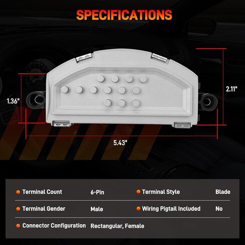 مقاوم محرك منفاخ HVAC متوافق مع Chrysler 300 Dodge Challenger Charger 2014-2017/2019-2023، Durango 2014-2025، Jeep Grand Cherokee 2014-2021، يستبدل # RU868، 68224171AA، 22958112 in Kuwait