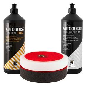 مجموعة Indasa Autogloss Compound & Polish Starter Kit (604137) - 1 لتر مركب بلس، 1 لتر عالي اللمعان بلس، 8 بوصات بيضاء و8 بوصات سوداء من الفوم الأوروبي لتشطيب الطلاء الاحترافي in Kuwait