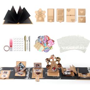 DIY Scrapbook Album Creative Scrapbooking Kit Photo Album 3D Interactive Memory Book for Wedding, Baby, Anniversary, Family Photos Adventure Book Travel Diary Photo Book Album DIY 3D Decoration Card in Saudi Arabia