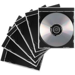 6PCS Single Car CD Jewel Cases,Stackable Clear CD Cases with Black Tray,10mm Thickness Standard Plastic CDs Case Car Accessories Fit for Storing Discs,CDs,DVDs,Blu-Rays in Kuwait
