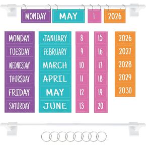 Magnetic Flip Calendar for Classroom, Magnetic Rod for Classroom Whiteboard, Flip Calendar for Classroom Home Decor, Teacher Must Haves (5) in Saudi Arabia