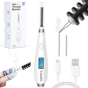 Caydo Thread Burner for Crochet, White USB Rechargeable Thread Zapper with LCD Display, Electrocautery Pen for Beading, Weaving, Sewing, Leather & Jewelry Making (White) in Kuwait