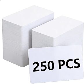 250 Pack Blank White PVC ID Cards - CR80 30 Mil Printable Plastic Badge Cards, Works with Most ID Card Printers for Office & Student Identification in Kuwait